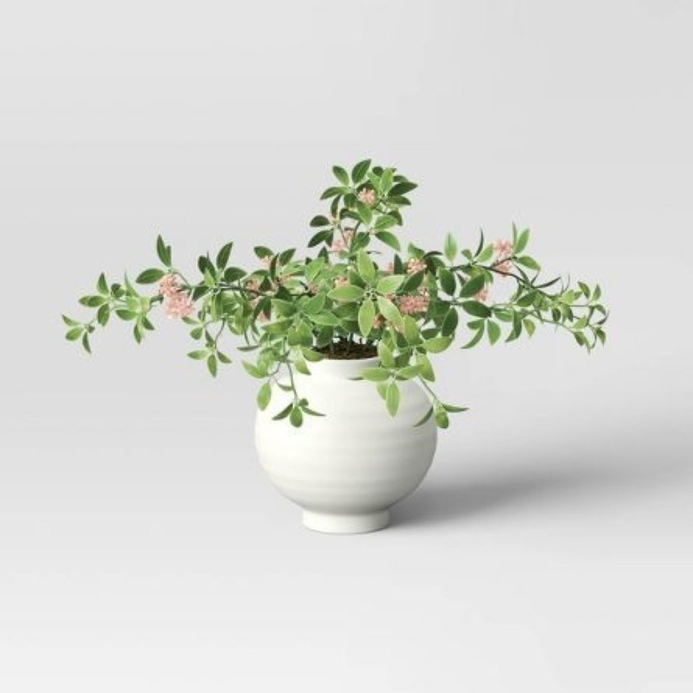 Threshold Faux Floral Arrangement in White Vase